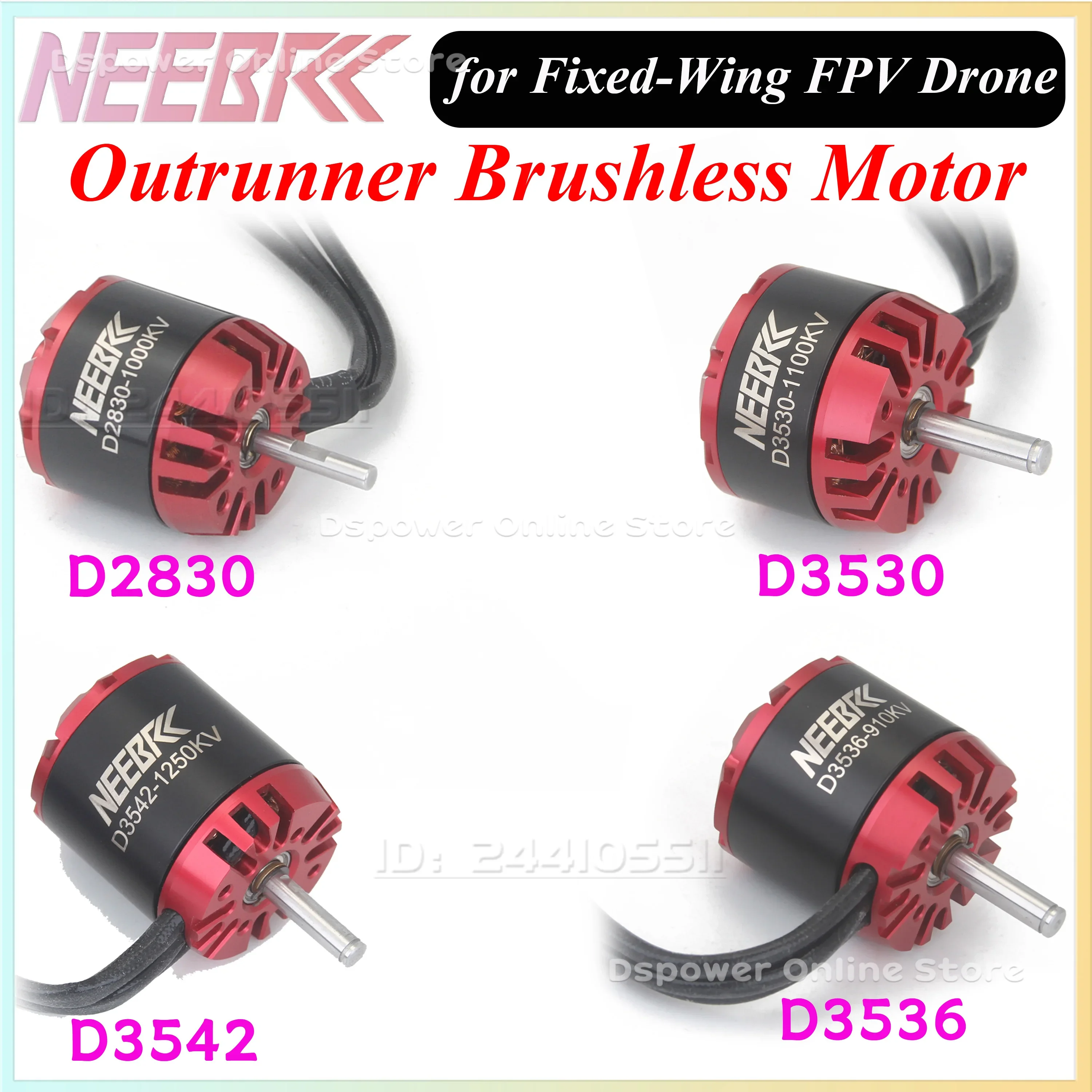 NEEBRC 2830 3530 3542 3536 4250 Outrunner Brushless Motor 800KV 1250KV 1050KV for RC FPV Drone 3D Fixed Wing Multi Quadcopter