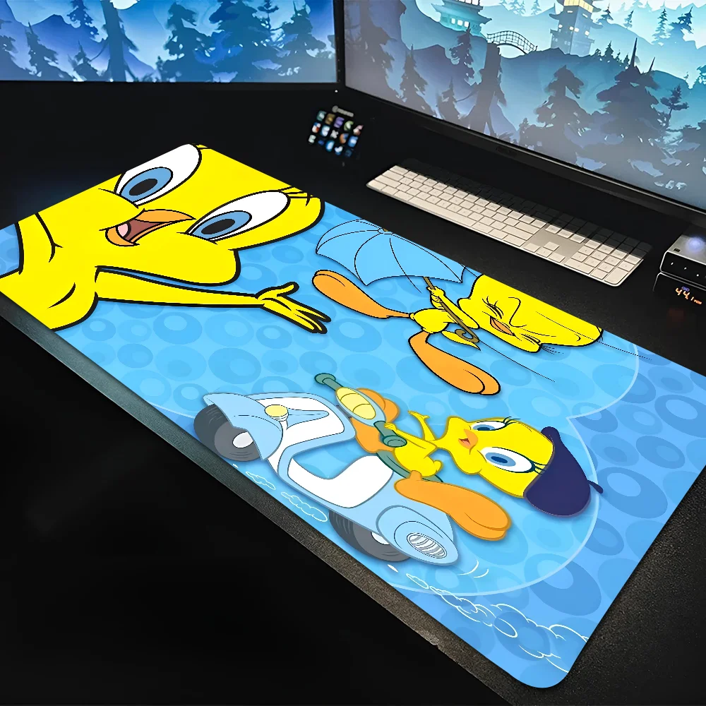 Anime Looney Tunes T-Tweety Bird Mousepad Large Gaming Mouse Pad LockEdge Thickened Computer Keyboard Table Desk Mat