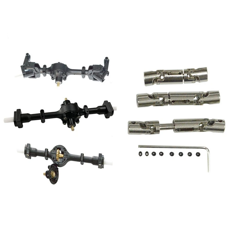 Upgrade Metal Gear Front & Central & Rear Axle With 1 Set Shaft Assembly Part For WPL 6WD RC Car B-16 B-36 RC Car Parts