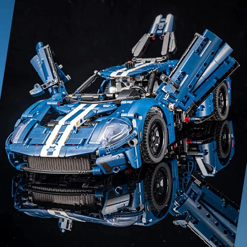 1462PCS Technical Blue Speed Sport Car Building Blocks DIY Racing Vehicle Model Toy For Boy Children Birthday Christmas Gifts