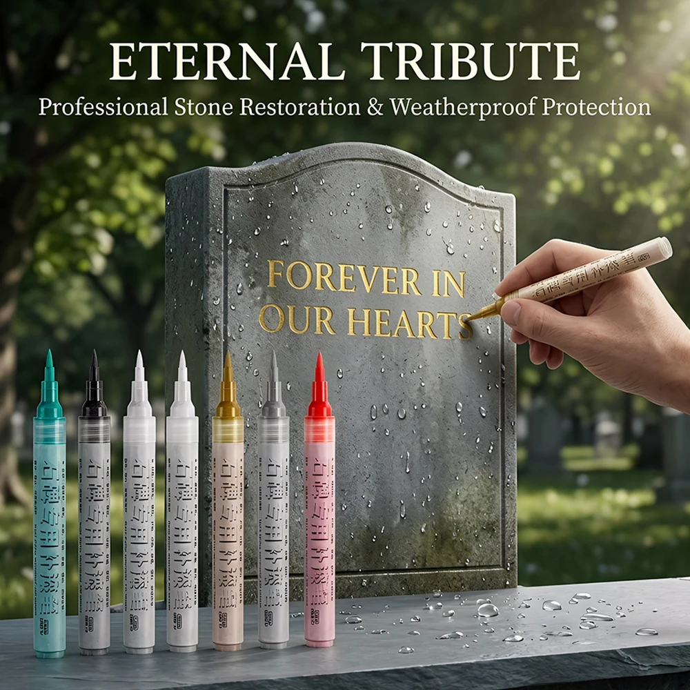 

Набор из 6 цветных маркеров для надписей на памятных камнях: профессиональные, водостойкие, устойчивые к выцветанию, для восстановления цвета и декоративной росписи