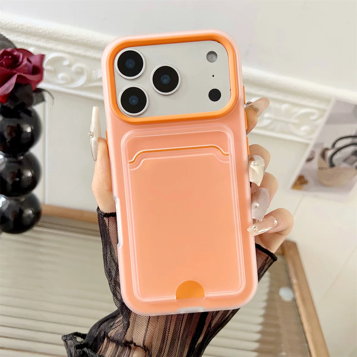 Kartentasche-Slot-Halter, Brieftasche, Handyhülle für iPhone 17 Air 16E 16 Pro Max 15 14 Plus 13 12 11, stoßfeste Silikon-Rückseite