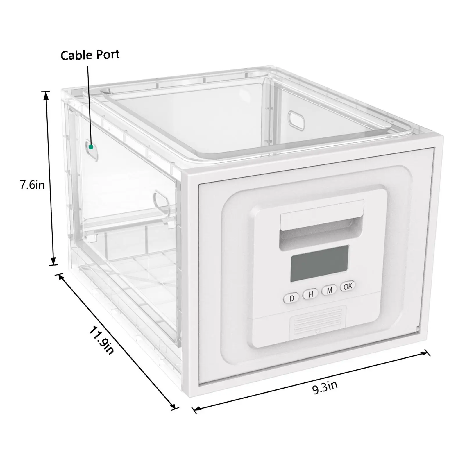 Lockable Storage Container Tablet Locked Box Lockable Storage Bins Time Locking Container for Tabletop Counter Office Home