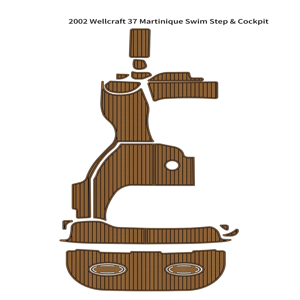 

2002 Wellcraft 37 Martinique Swim Step Cockpit Boat EVA Faux Foam Teak Deck Floor Pad