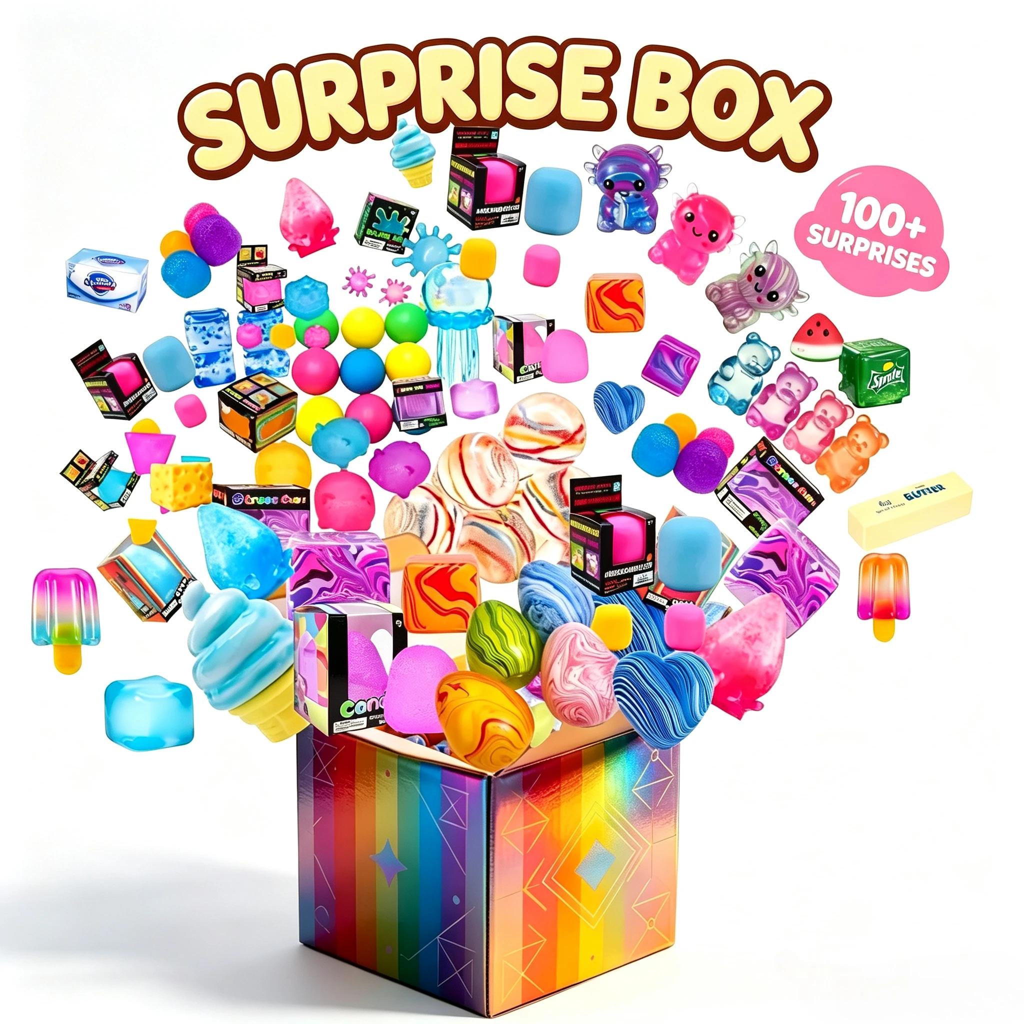 random 1pc Novelty Mystery Gift Surprise Blind Box Hot sale NeDoh Nice Cube Butter stick Squishy Squeeze Toy for Adults Gifts！！