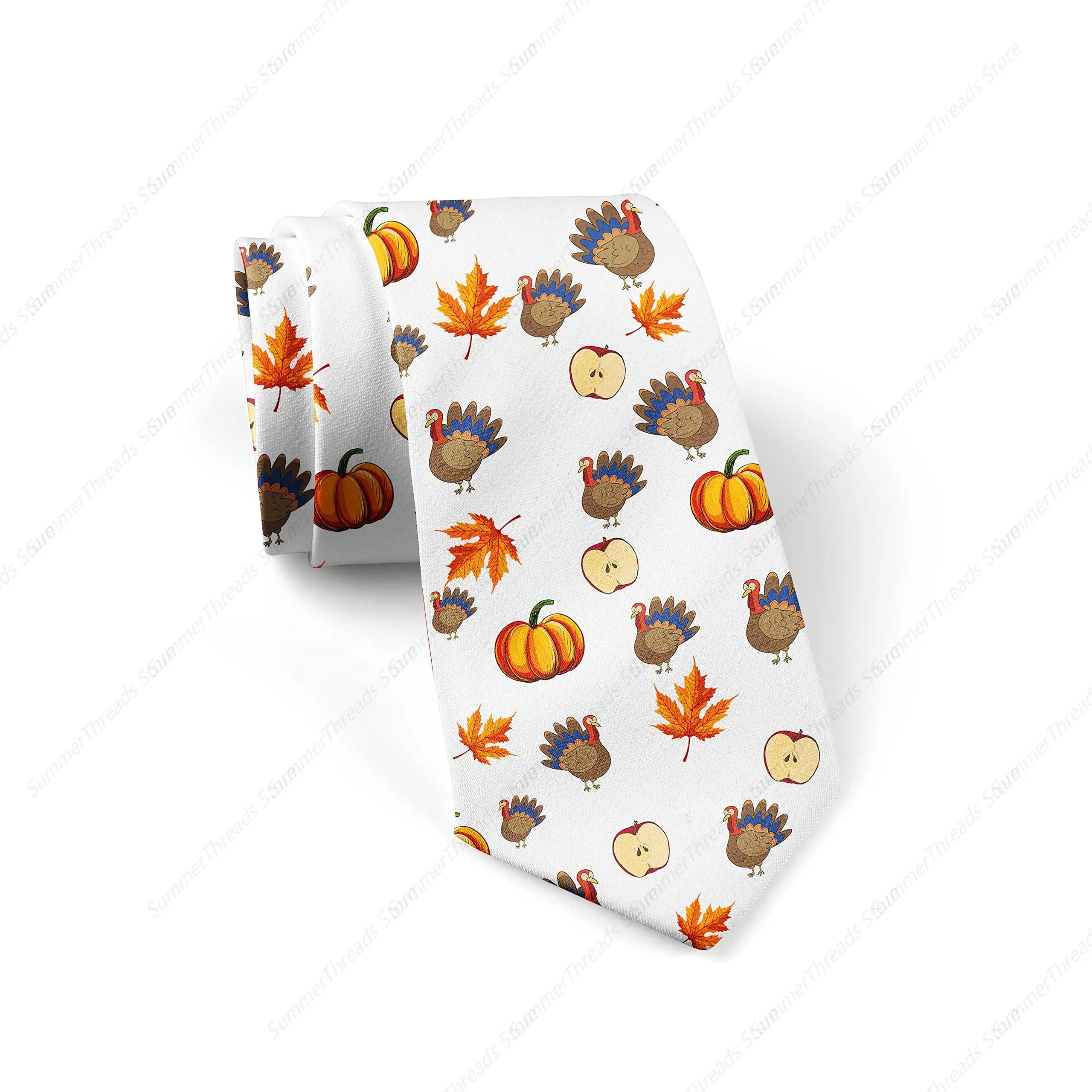 Men's Neckties Turkeys Print Ties for Men Fashion Funny Tie,Novelty Neck Ties for Every Outfit Thanksgiving Gifts