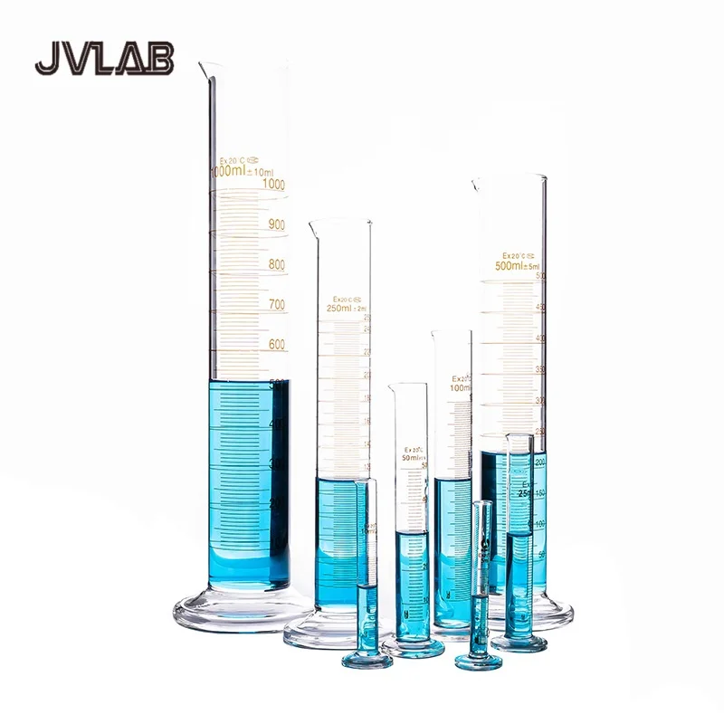 

5-500ml Borosilicate Glass Graduated Cylinder Precision Calibrated Chemistry Lab Equipment Hexagonal Base Non-Tip Design School