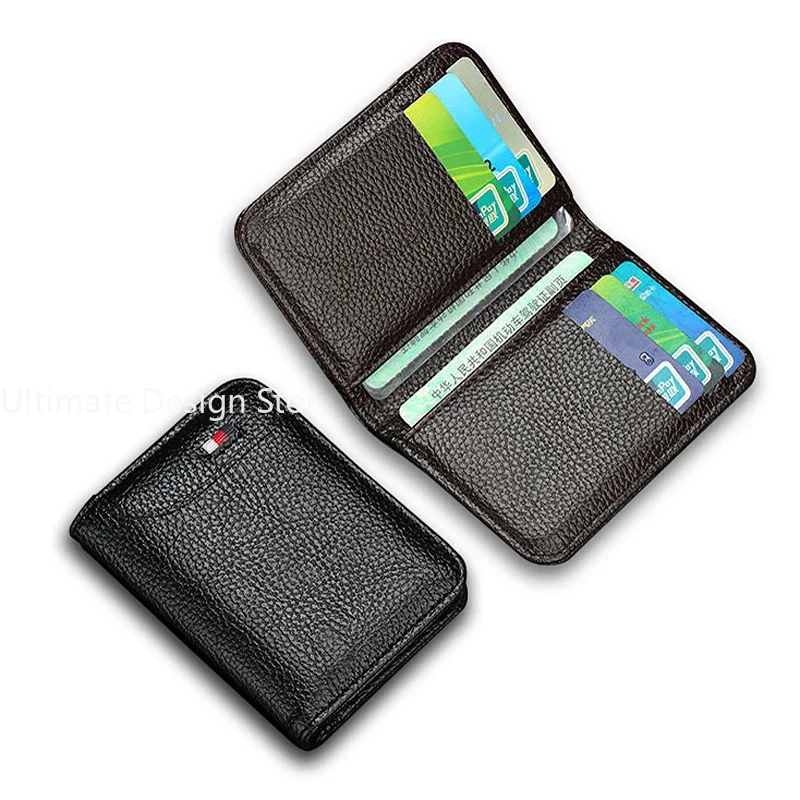 Luxury Men Card Holder Leather Thin Mini Men's Wallet Small Pocket Purse Women Bank Credit Card Holder for Men Card Wallets