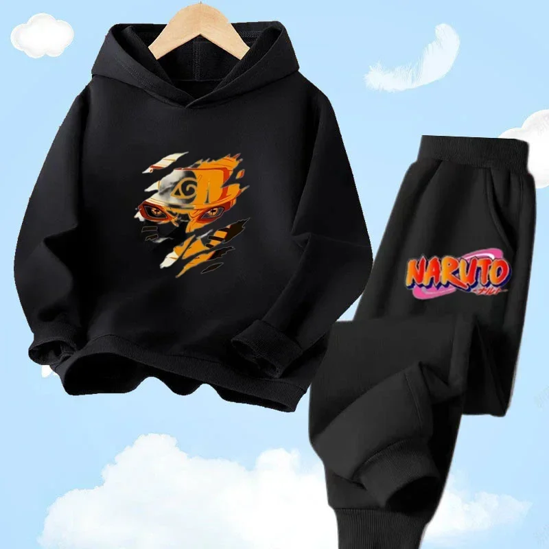 

Naruto Outerwear Hoodie set Baby Clothes Boy 2 to 12 Year Tops Sweatshirt for Children Girl 2024 Spring Clothing Mother Kids