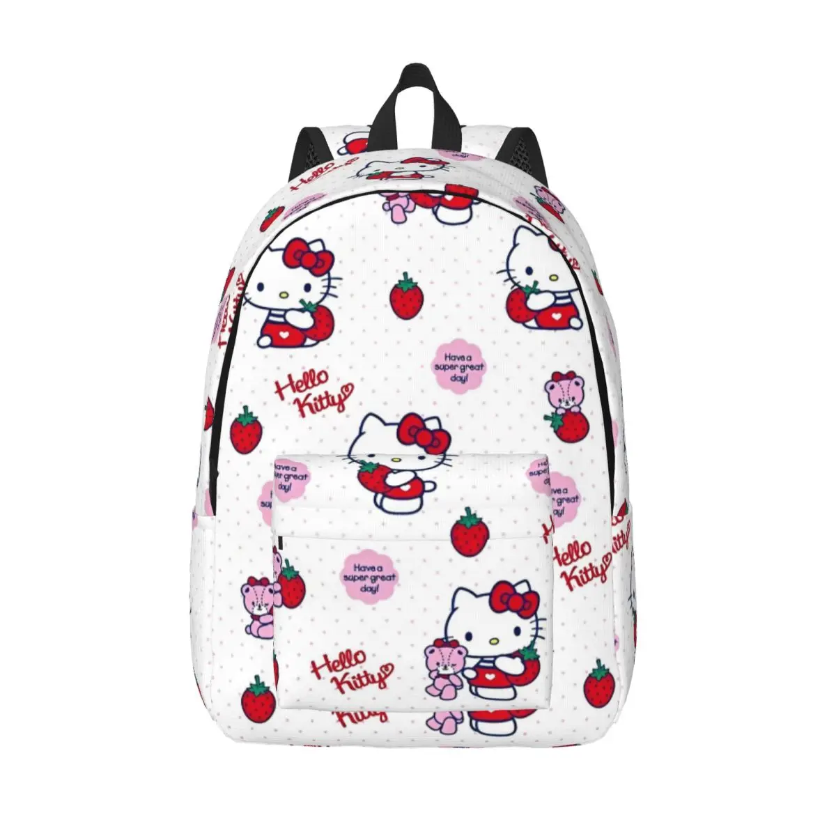 Cartoon Cute Hello Kitty Teenage Backpack Lightweight Student Work HelloKitty Daypack for Men Women Laptop Computer Canvas Bags