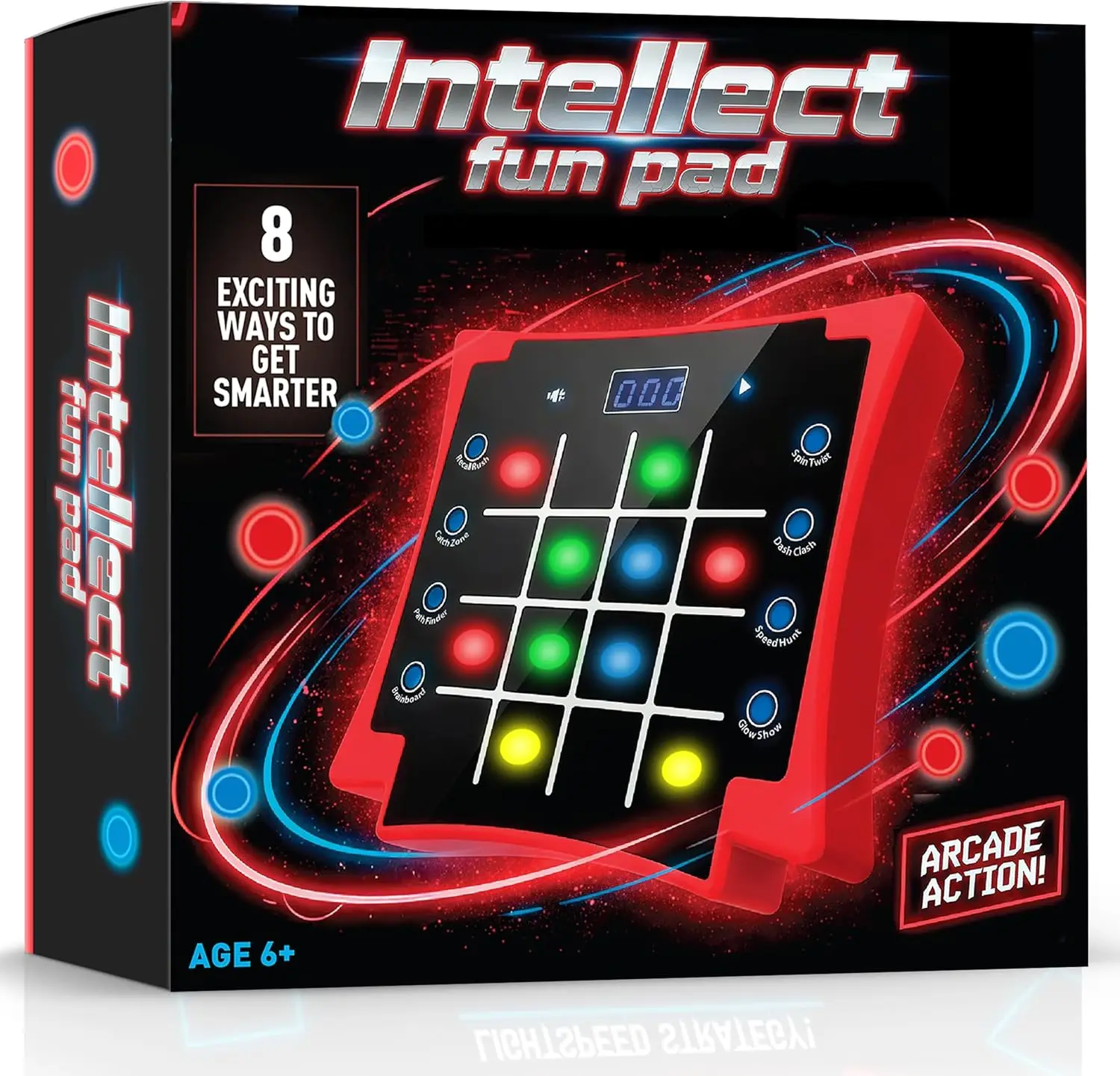 

8-in-1 Electronic Light-Up Game Pad for Ages 6-12+ | Brain Training & Memory Games | Educational Travel Toy