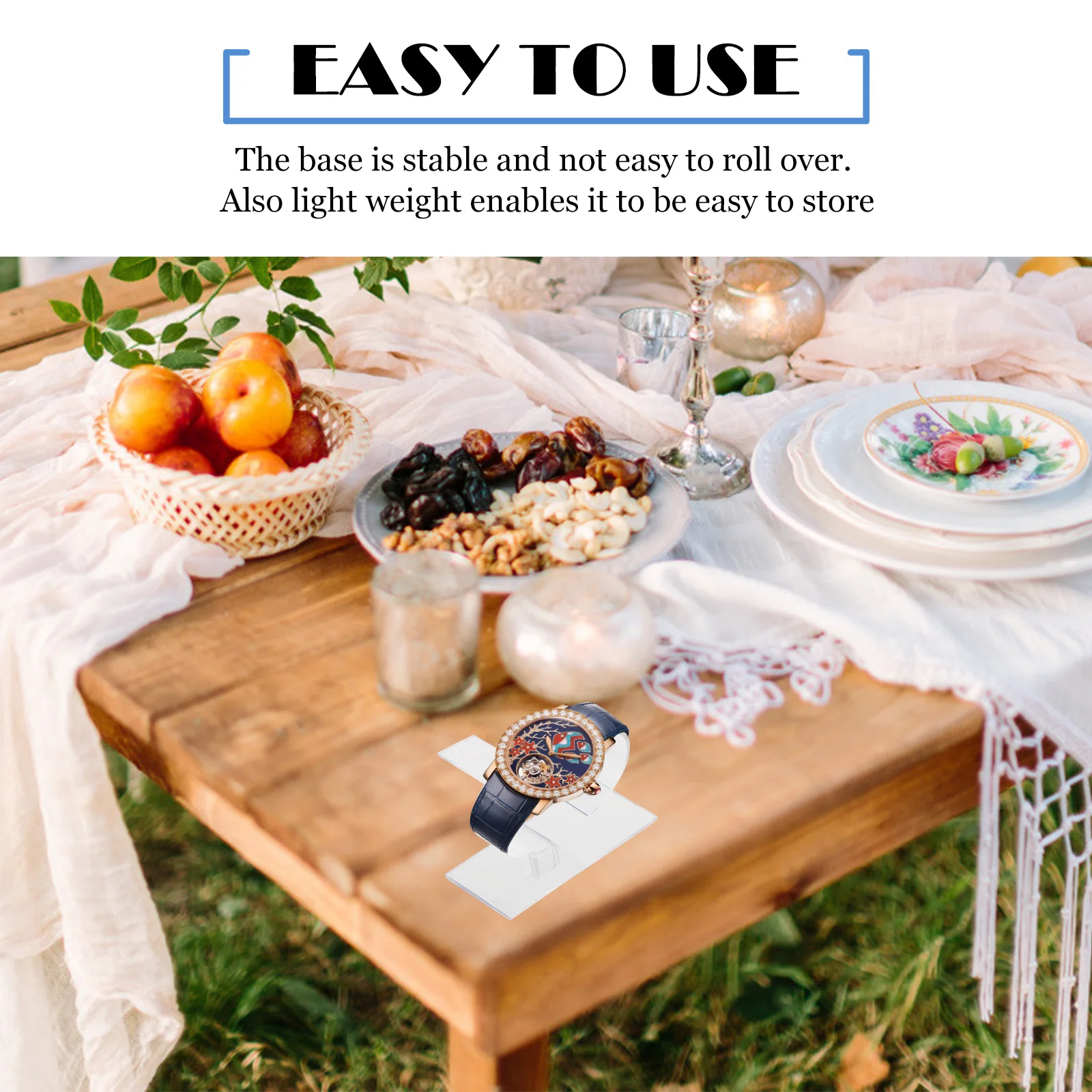 

8pcs Transparent Display Racks Plastic Watch Holders Compact Light Weight Smooth Surface Stable Base Easy Storage Creative