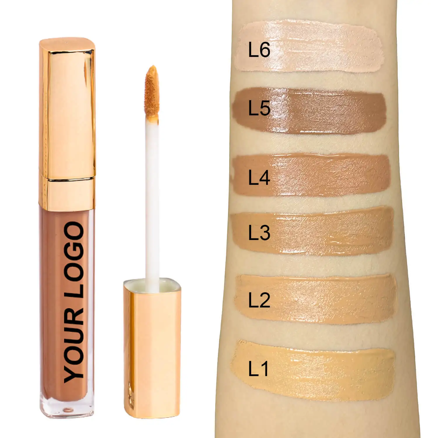 Private Label Conceal Cosmetic Foundation Face/Eye Makeup Liquid Concealer Long Lasting Color Concealer Full Coverage Wholesale