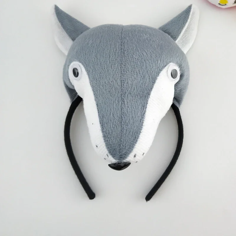 Party Children Girls Boy Plush Ear Headband  Fox Wolf   Birthday Gift  Animal  Hair Bands Halloween Costume Cosplay