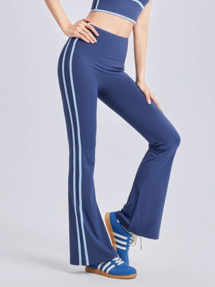 المرأة موضة اليوغا طماق جرس القاع بانت رفع اللياقة البدنية في الهواء الطلق عادية عالية الخصر الرياضة متوهج السراويل النساء الملابس #4