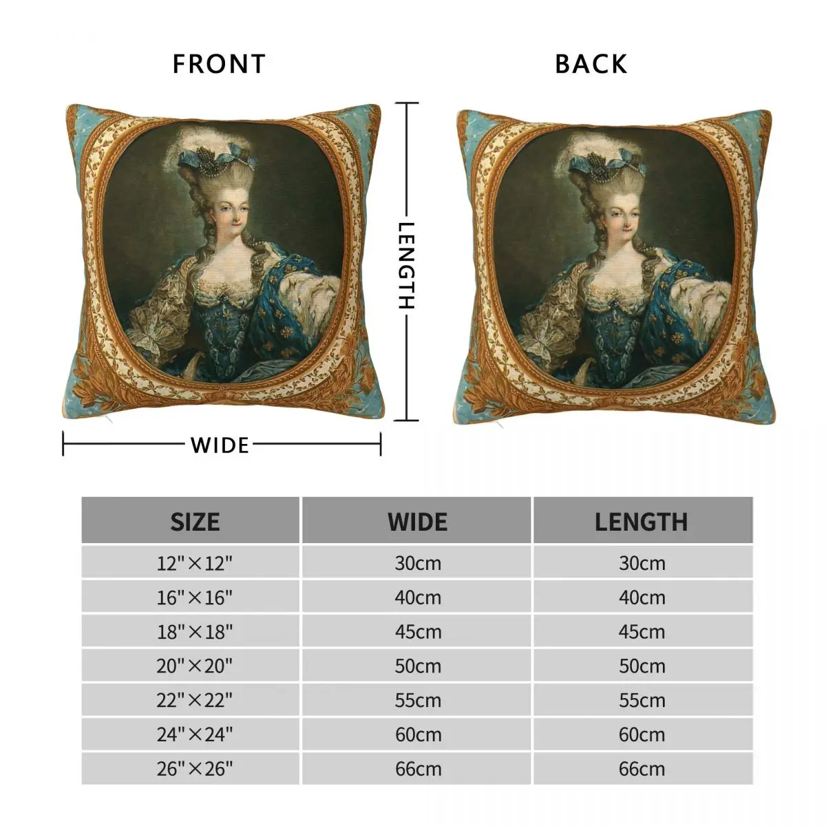 Queen Marie Antoinette Square Pillowcase Polyester Linen Velvet Creative Zip Decor Throw Pillow Case Home Cushion Cover