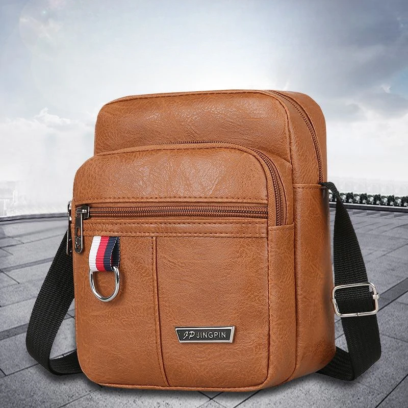 Men\'s Messenger Bag Crossbody Shoulder Bags PU Leather Men Travel Sling Bags Large Capacity Business Messenger Bag for Male