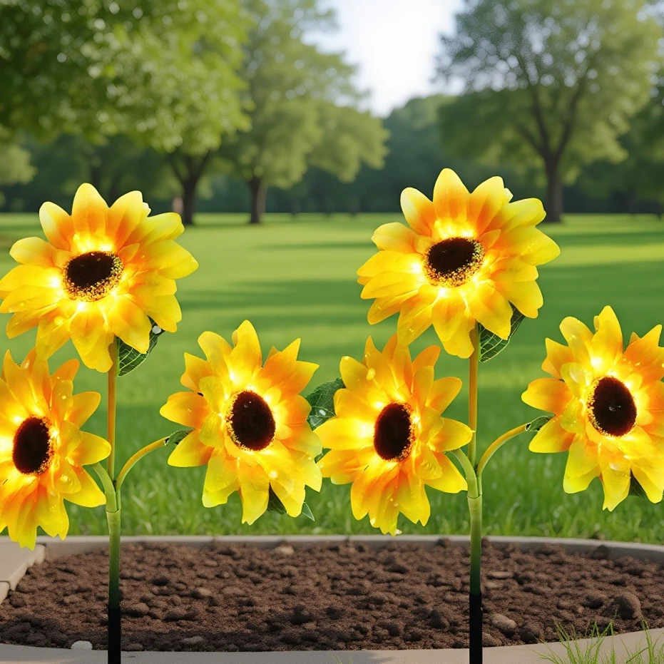 

Автоматический солнечный свет подсолнечника, светодиодный уличный светильник с датчиком движения для садовой дорожки и ландшафтного украшения