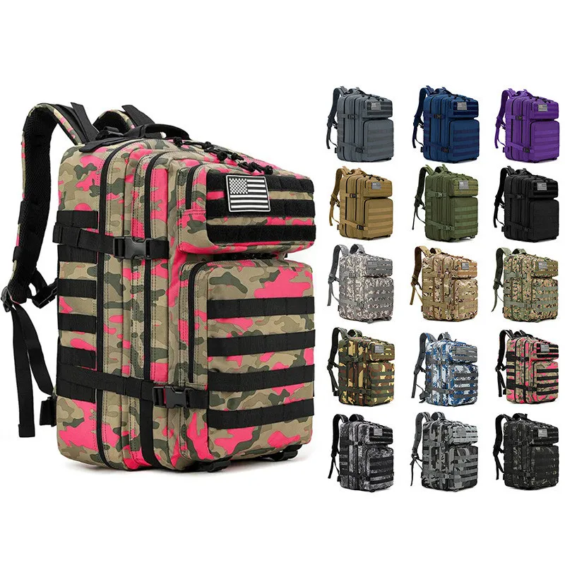 

45L Large Capacity Outdoor Camouflage Tactical Backpack Men/women Multi-purpose Rucksack Cycling Hiking Sports Army 3P Knapsack