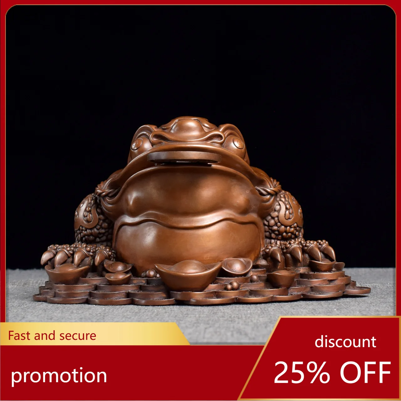 

CZ Copper Money Ingot Toad Ornament Copper Crafts Home Office Decoration Opening Gift