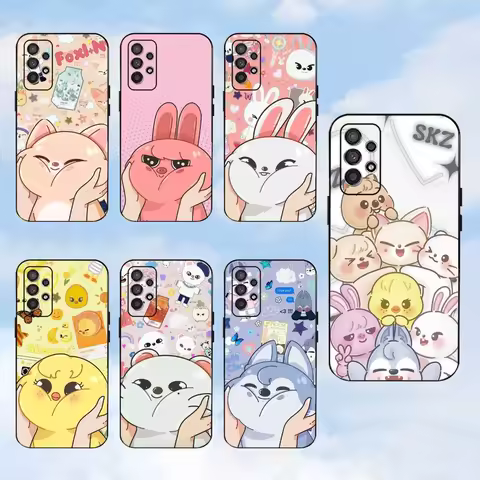 S-Stray-K-Kids-s Skzoos Kpop Phone Case For Samsung S25,S24,S23,S22,S21,S20,S10,Ultra,Plus,Lite,FE,Soft Silicone Black Cover