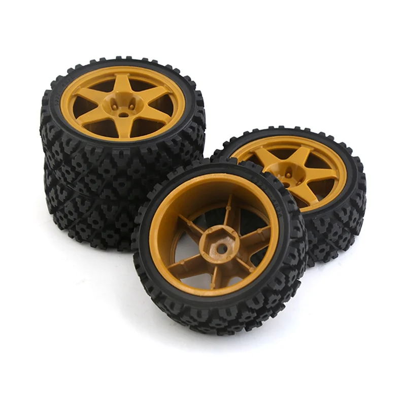 4Pcs 70Mm Rubber Tire Wheel Tyre for Tamiya XV01 XV02 TA06 TT01 TT02 PTG-2 1/10 RC Rally Racing Car Upgrade Parts