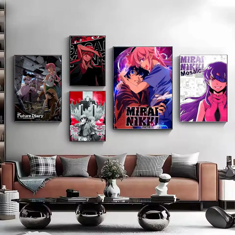 Anime M-Mirai N-Nikki Poster Stylish Wall Art Print for Living Room Bedroom Study Office Café Home Decor Modern Gift
