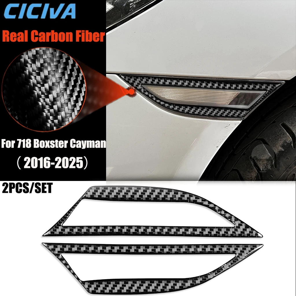 

Carbon Fiber Car Accessories Turn Signal Modified Exterior Trim Cover Sticker For Porsche 718 982 Boxster Cayman 2016-2025