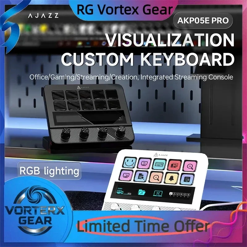 

Vgortex Gear Ajazz Akp05e Pro Control Desk Small Handboard Controller Stock Trading Live Tuning Programmable Shortcut Keyboard