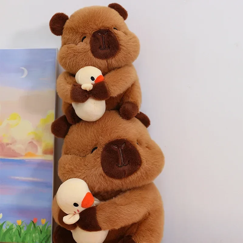 50cm Cute Capybara Plush Toy Kawaii Hug Yellow Duck Stuffed Cartoon Animal Plushie Soft Capibara Doll Birthday Gift Room Decor
