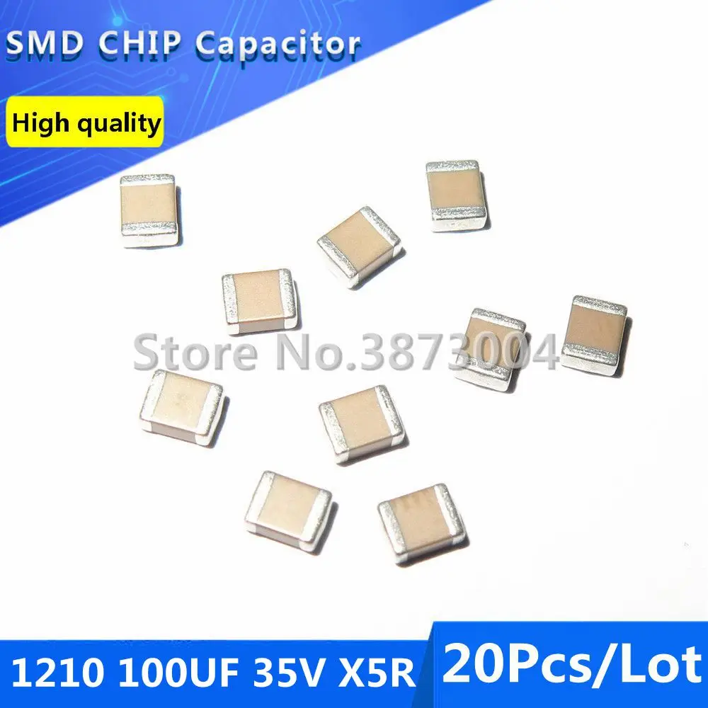

20 шт. 3225 1210 100 мкФ 35 В X5R 20% толстопленочный чип многослойный керамический конденсатор