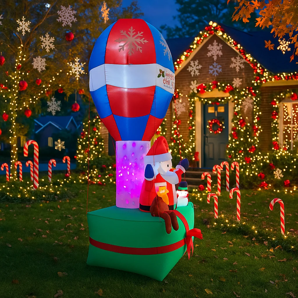 2,7 м/8,8 футов надувной Санта-Клаус воздушный шар огни светодиодные украшения для дома игрушки двор Рождество уличные праздничные украшения Декор