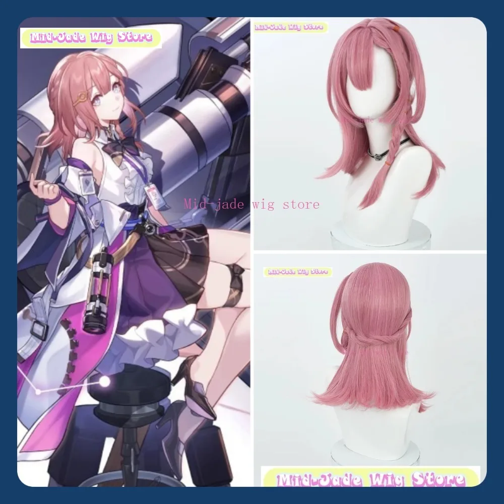 

Mid-jade Wig Store Honkai: Star Rail Asta Cosplay Wig Anime Game Role-playing Halloween Party Synthetic Wig