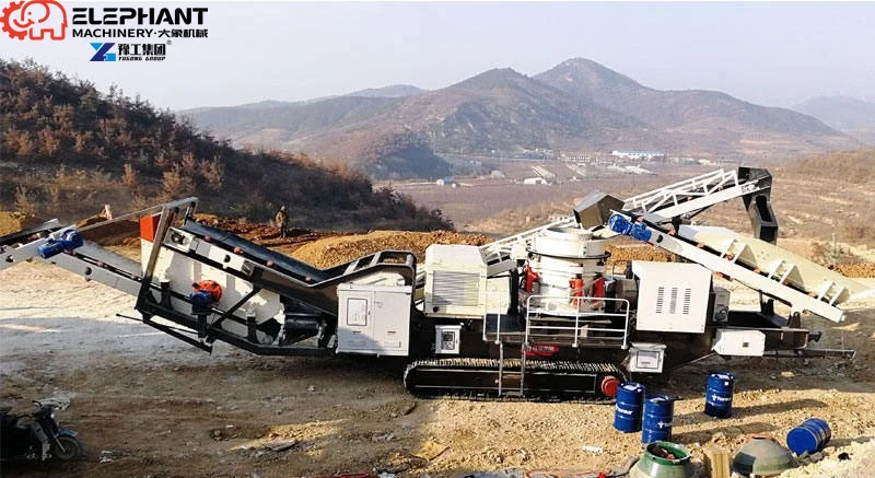 Portable Crawler-Type Mobile Crushing Station Jaw Crusher Gearbox PLC For Stone Ore Mining Engine Motor Bearing Core Components