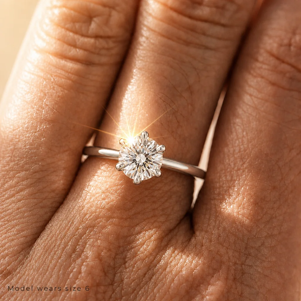 925 Sterling Silver Moissanite Engagement Ring for Women Round Brilliant Cut Solitaire Wedding Band GRA Certified Promise Ring