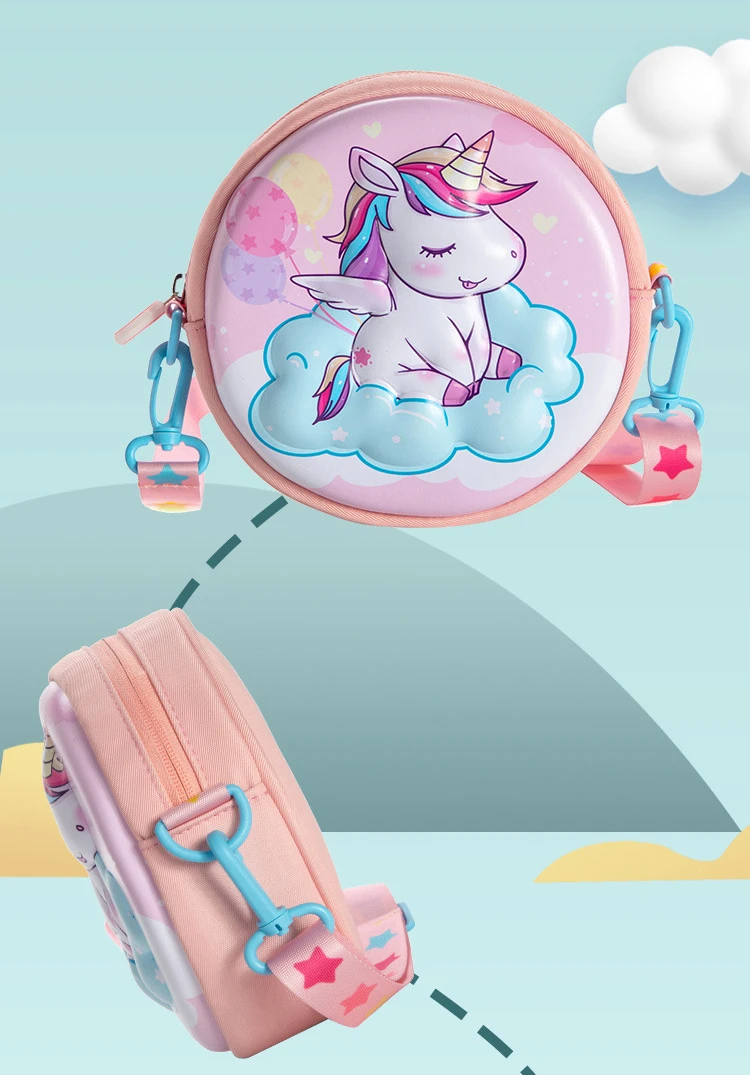 2022 New Children Wallet Small Messenger Bags Fashion Boys Girls Unicorn Dinosaur Mini Shoulder Bag