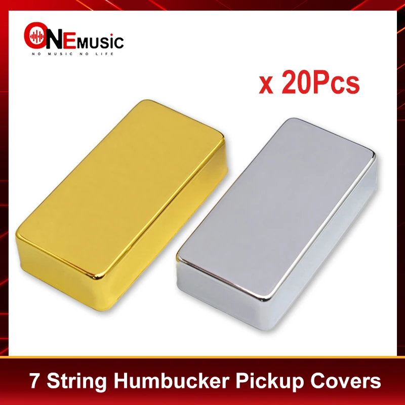 20Pcs 7 String Sealed Brass 80x39mm Pickup Covers /Lid/Shell/Top for Electric Guitar/Metal Guitar Humbucker Covers Gold/Chrome