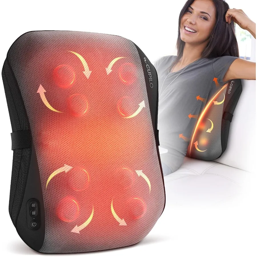 

Массажер для спины для облегчения боли Deep Tissue FSA Eligible HSA 2025 Upgrade 8 массажных узлов для верхней и нижней части спины Шиацу спины M