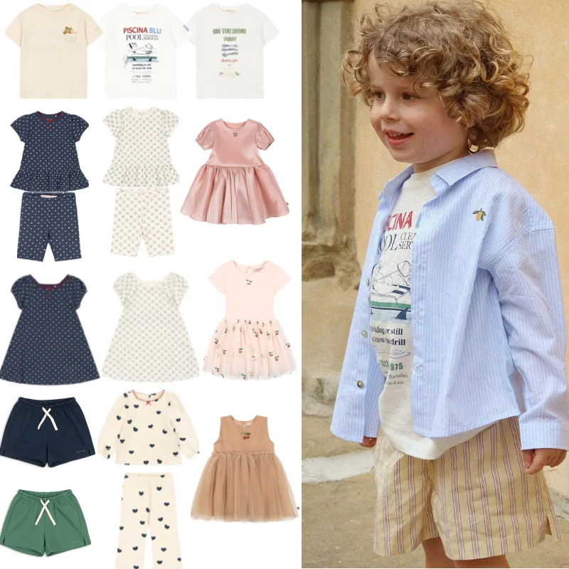 Girls' Dresses 2026 Summer New Arrivals: Cute and Stylish T-Shirts for Boys and Girls, 100% Cotton Pink Shimmering Girls' Dress