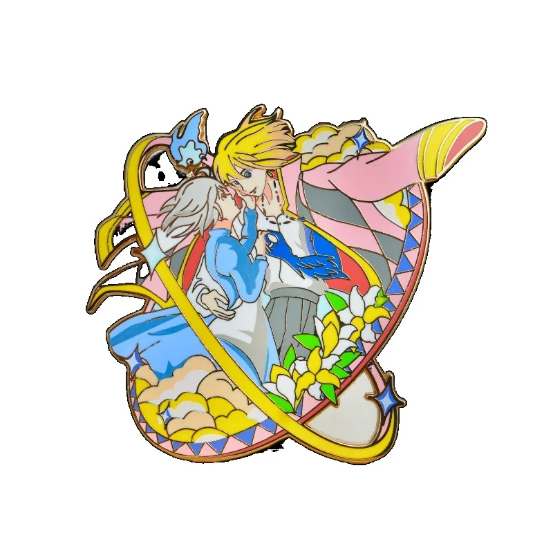 Miyazaki Hayao Enamel Pin Howl's Moving Castle Anime Brooch Castle Howl Lapel Badge Backpack Decorations For Friends