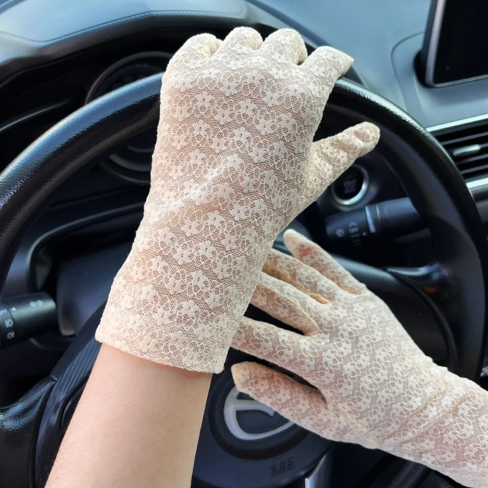 Touch Screen Lace Gloves 2024 Breathable Highly Elastic Sunscreen Gloves Loose Anti-uv Armguard Outdoor Sports