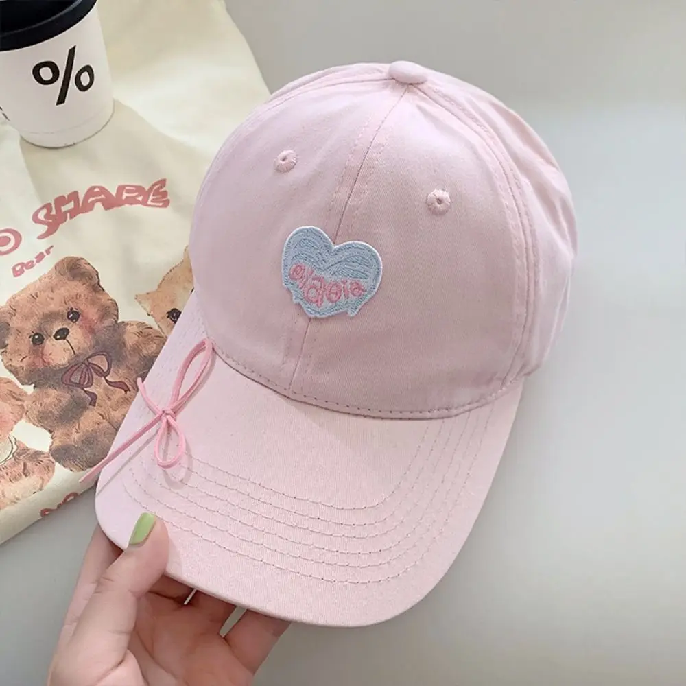 

Simple Embroidery Love Heart Baseball Cap Cotton Snapback Sun Hat Korean Style Visors Peaked Cap Sports