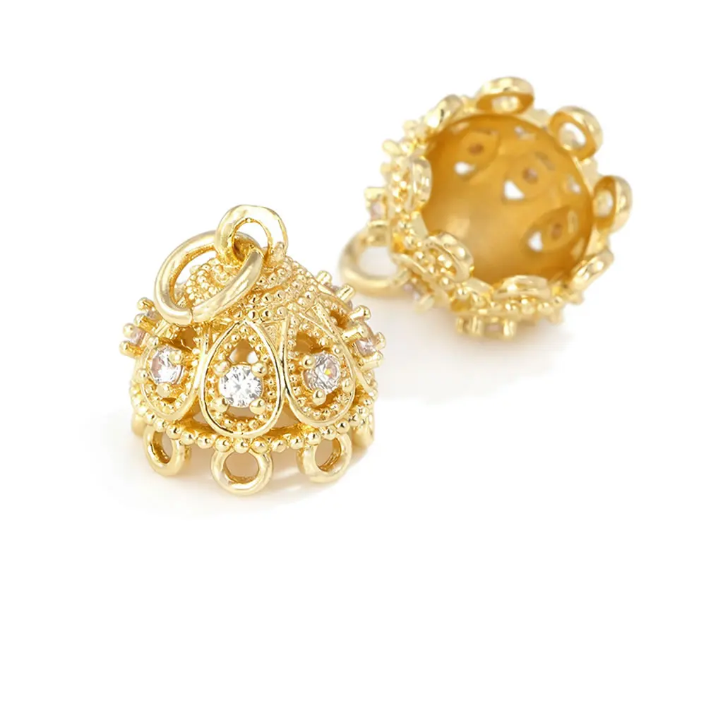18K Gold Color Brass More Holes Tassel Charms Pendants High Quality Diy Jewelry Making Supplies Earrings Accessories for Women