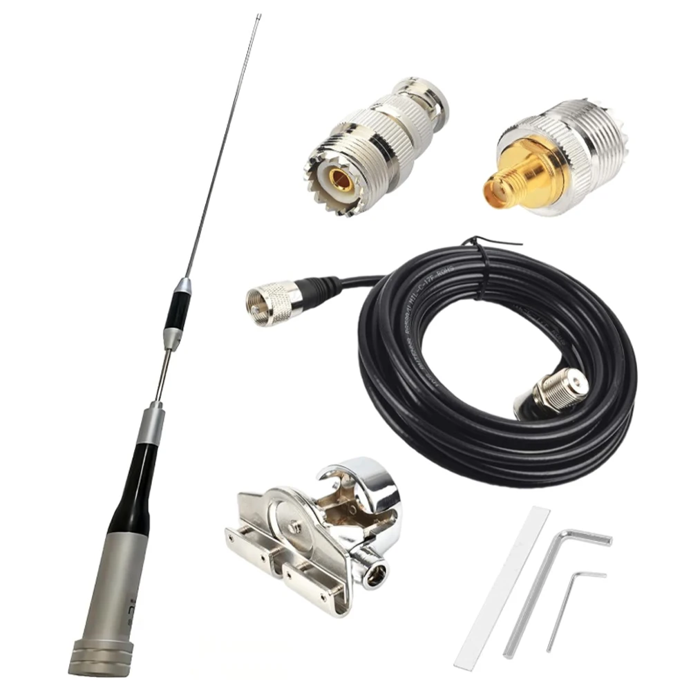 Long-Range VHF UHF Mobile Antenna - Perfect for Vehicles and Walkie Talkies-Dual Band 136-174MHz&400-470MHz - Easy Installation