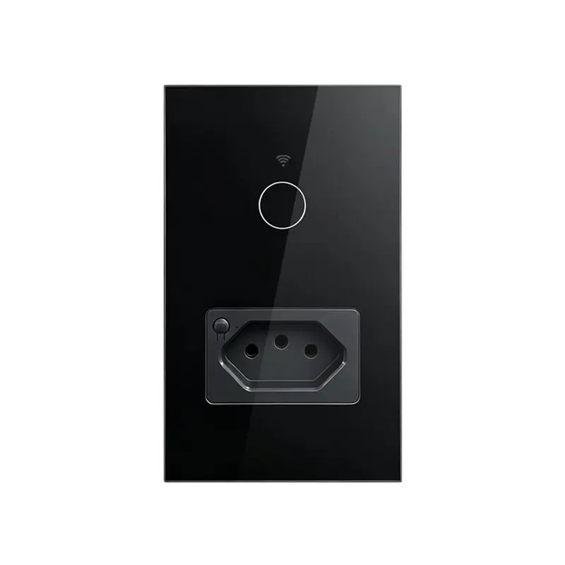 【Big Deal】Tuya Wifi Smart Light Switch Touch Wall Control With Brazil Socket Smart Life APP Remote For Alexa Google Home BR Plug