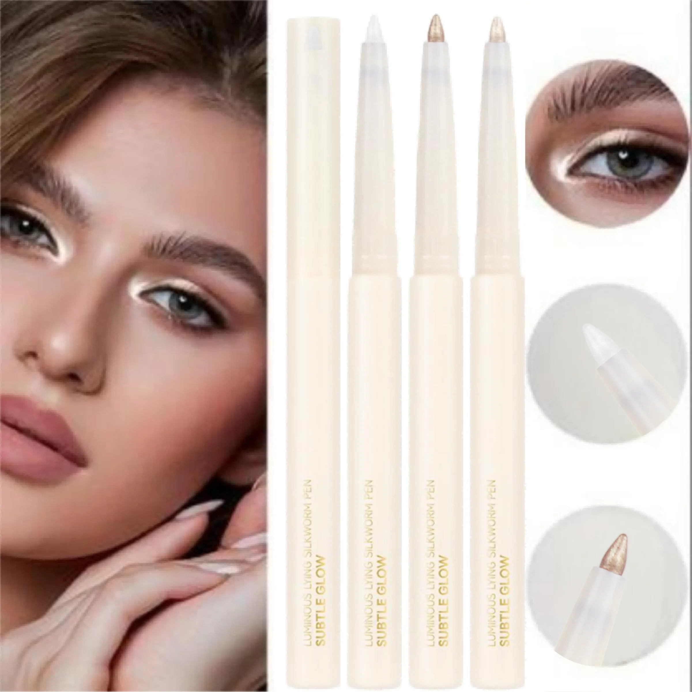 1 Stück Highlighting-/Matt-Lidschatten- und Eyeliner-Stift – aufhellender Augenstift für langanhaltendes Make-up.