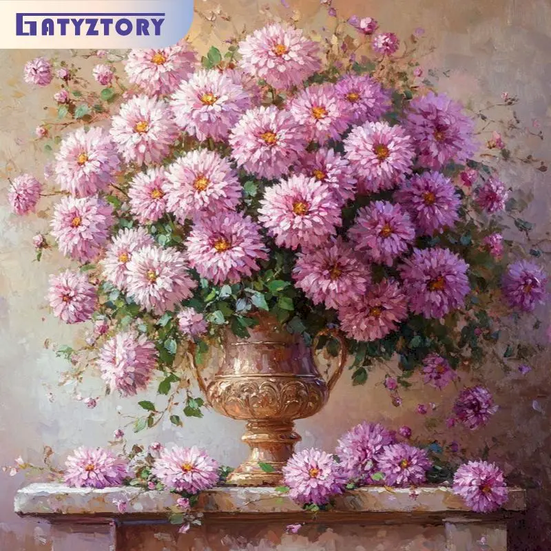 40x50cm Daisy Malen nach Zahlen für Erwachsene, Malset für Anfänger, Blumenmalerei für Erwachsene, Bastelbilder nach Zahlen