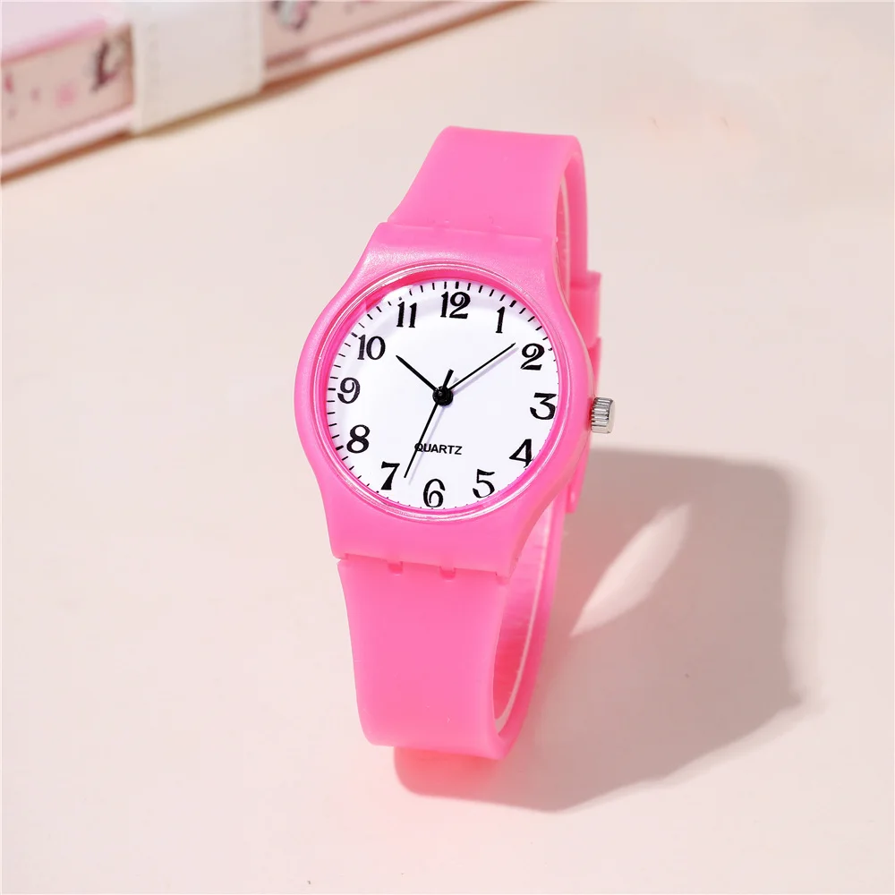 simple Fashion Silicone band quartz students Girls Boys Gifts Wristwatch