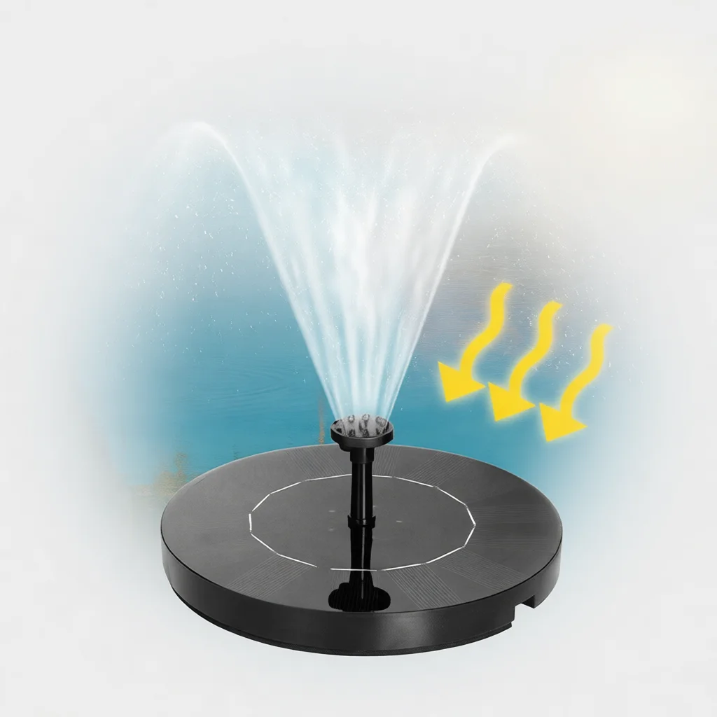 Outdoor Garden Solar Fountain Pump Pond Aerator Water Feature Kit Decorative Floating Sprinkler For Backyard Birdbath Bowl