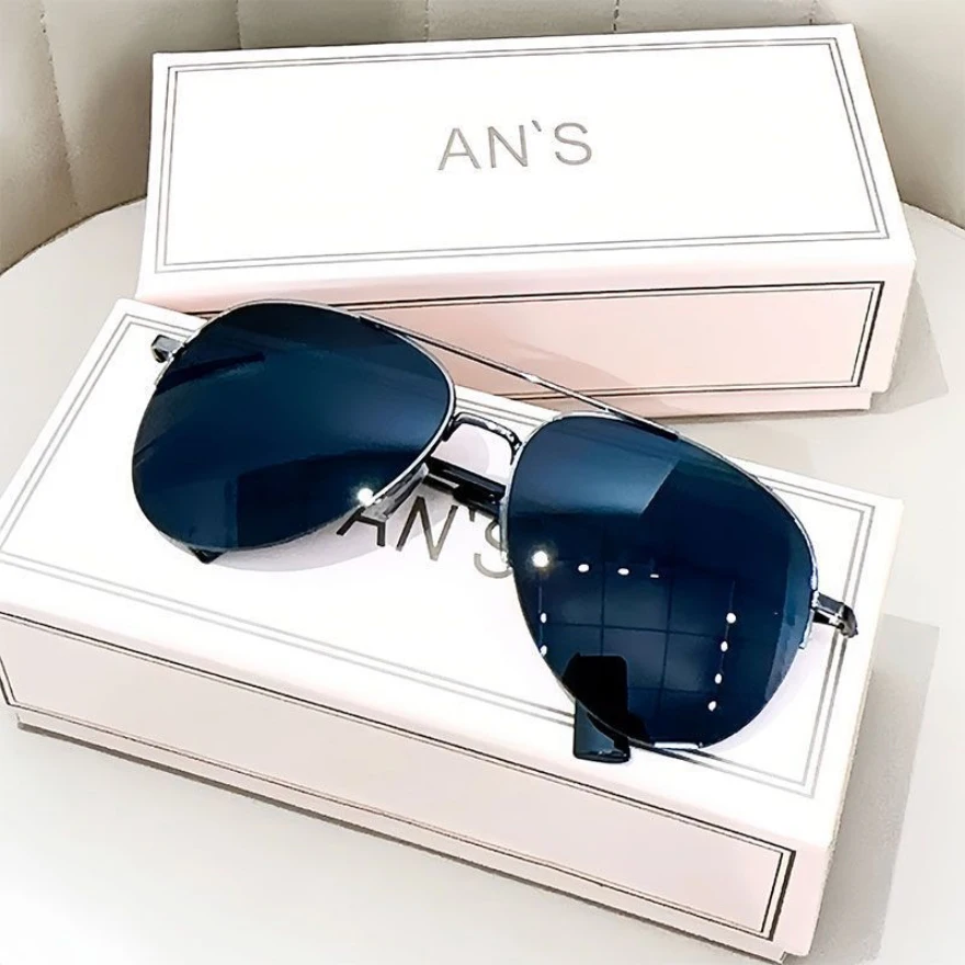 Mode Gradienten Sonnenbrille für Männer Großen Rahmen Pilot Sonnenbrille Marke Design Anti-reflektierende Lunette De Soleil Homme – Detail 4
